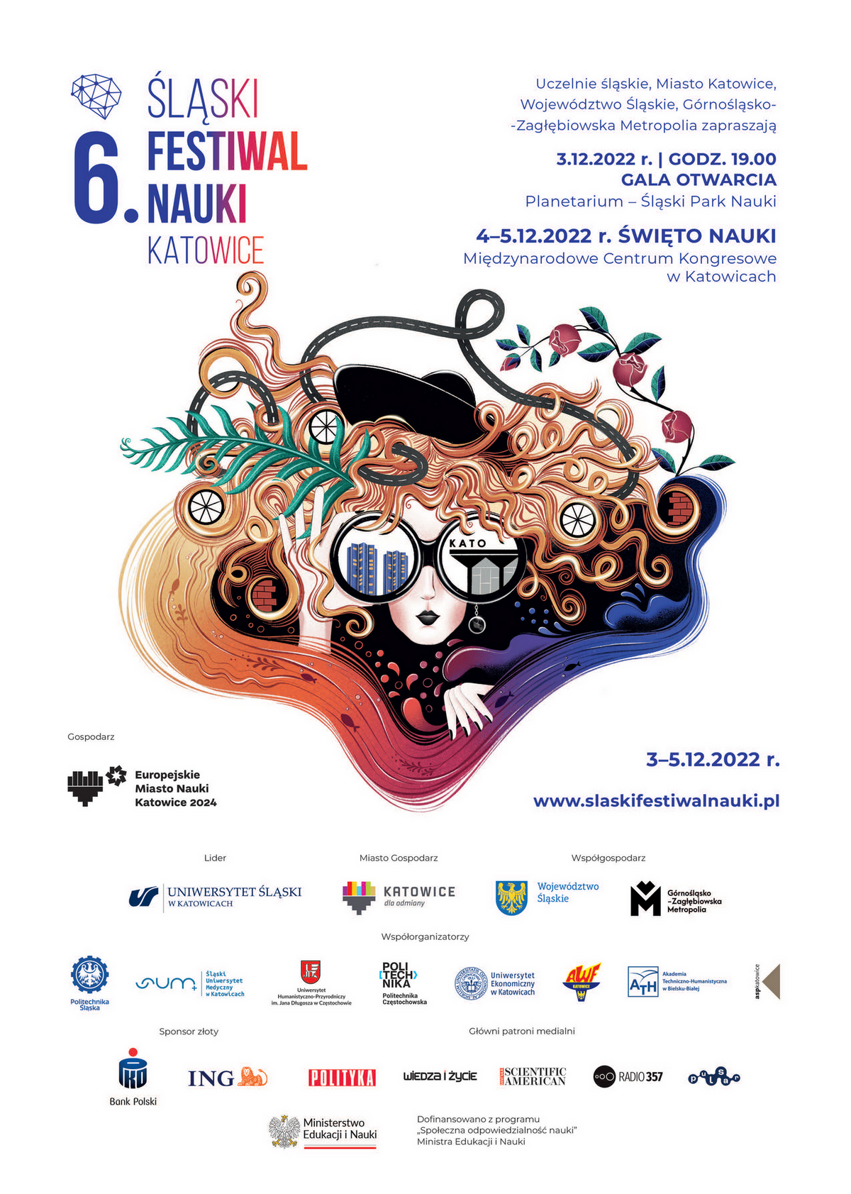 Plakat Śląskiego Festiwalu Nauki